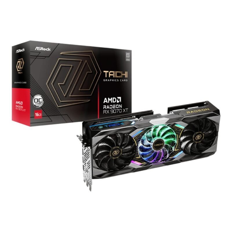 Asrock Radeon RX 9070 XT Taichi 16GB OC Graphics Card 90-GA5HZZ-00UANF