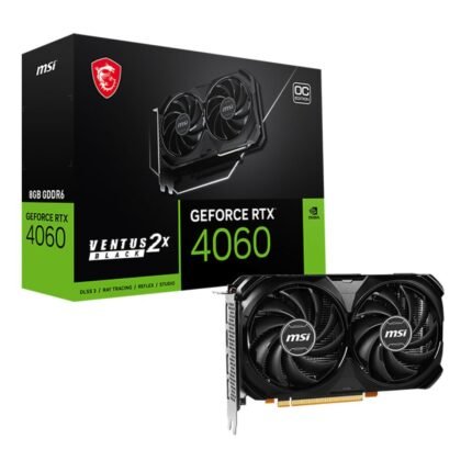 MSI GeForce RTX 4060 VENTUS 2x 8GB OC Graphics Card RTX 4060 VENTUS 2X BLACK 8G OC